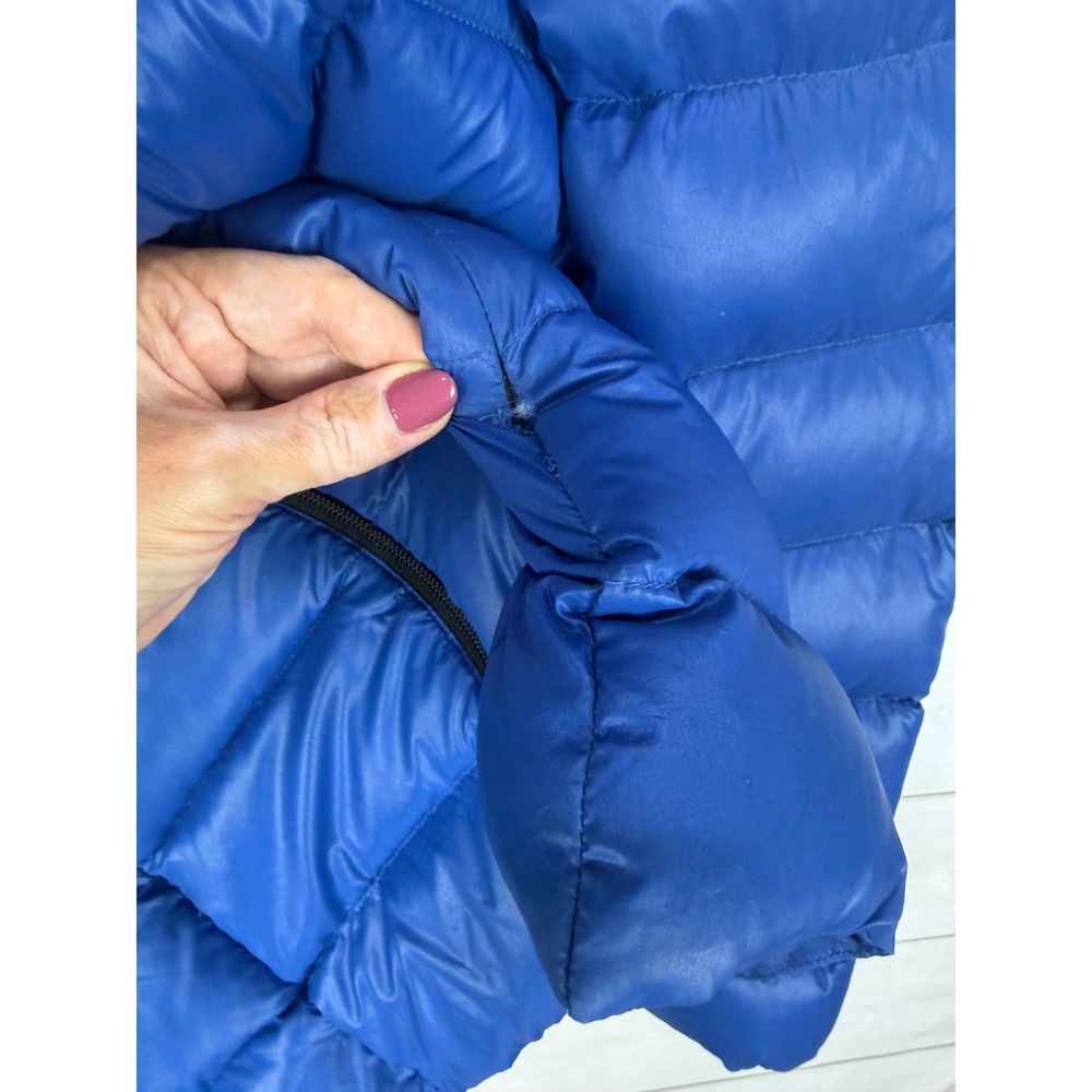 Soia & Kyo Jacket Womens Small Blue Face Covered Hood Quilted Down Puffer - Picture 6 of 12